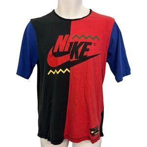 Vintage Y2K Nike Live Together Short Sleeve T-Shirt Color Block Small pinhole Me